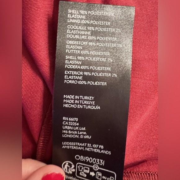 NWT MAEVE ANTHROPOLOGIE Long-Sleeve Scrunch Textured Mini holiday Dress wine XXS - Picture 9 of 15